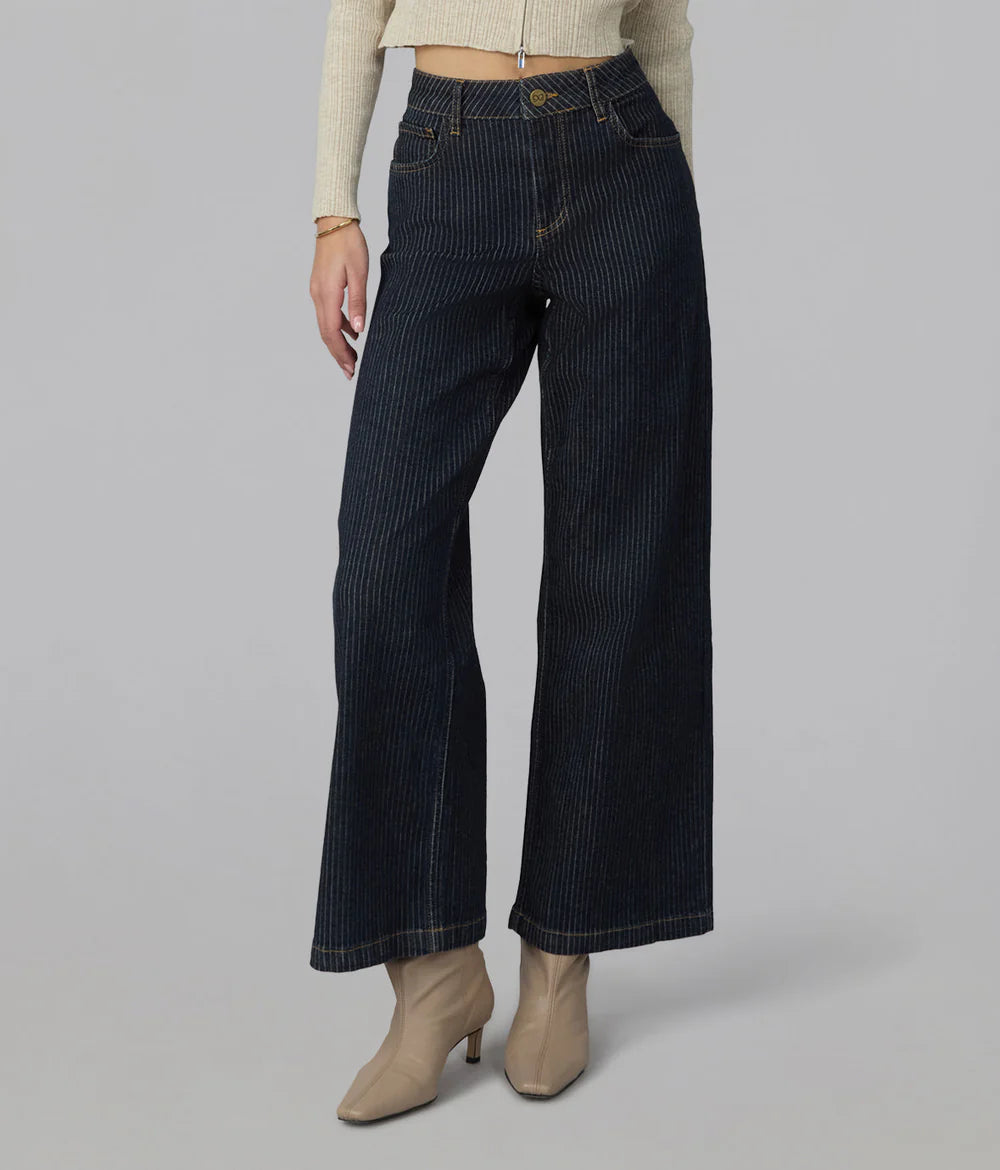 Colette Striped Wide Leg Jean (0-24W)