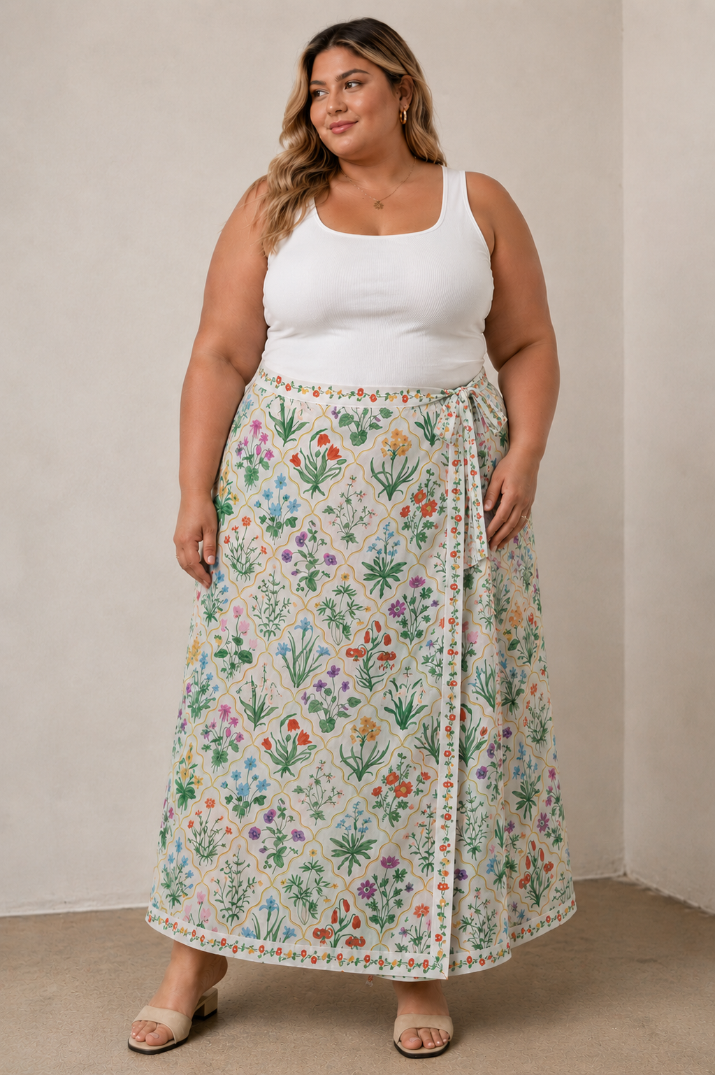 CURVE Floral Wrap Skirt