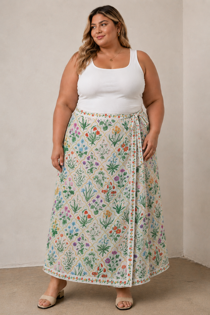 CURVE Floral Wrap Skirt