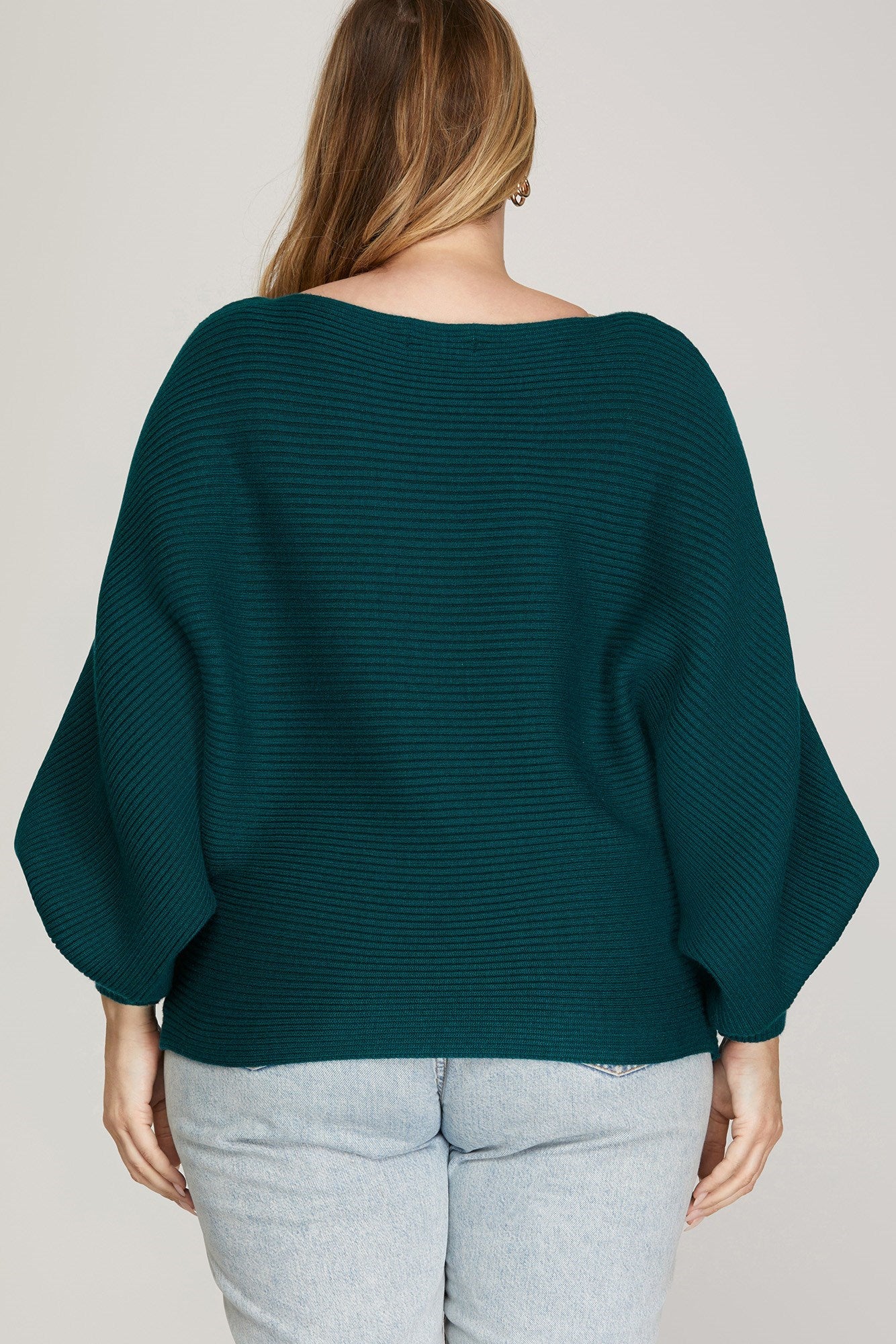 Ballon Sleeve Textured Pullover (S-2X)