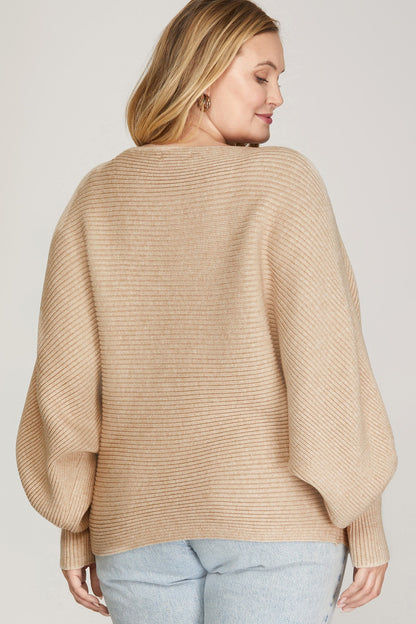 CURVE Ballon Sleeve Textured Pullover