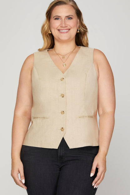 CURVE Linen Vest