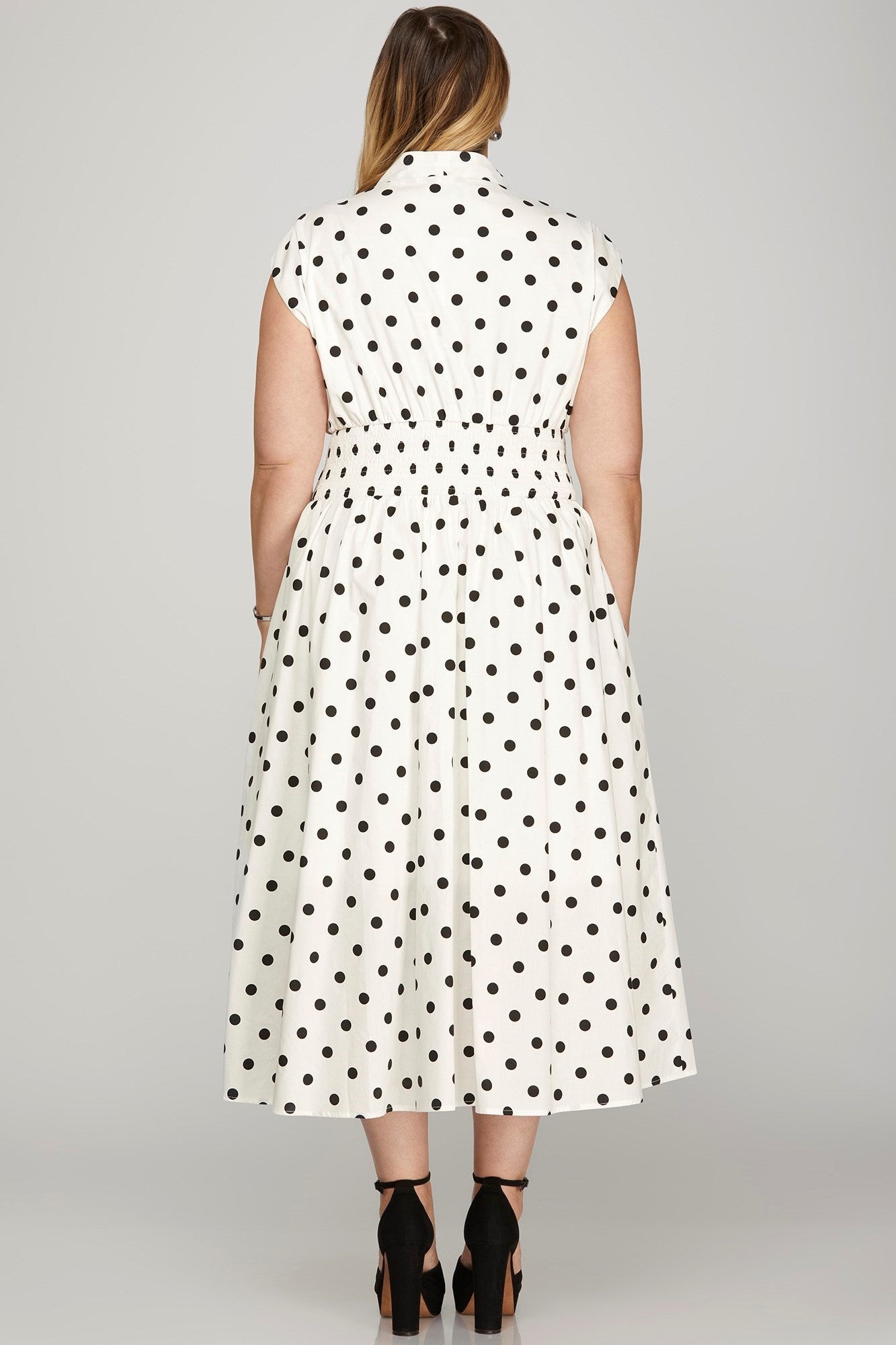 Polka Dot Midi Dress (S-2X)