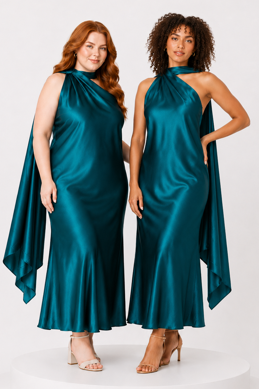 Plus size teal plus size dress