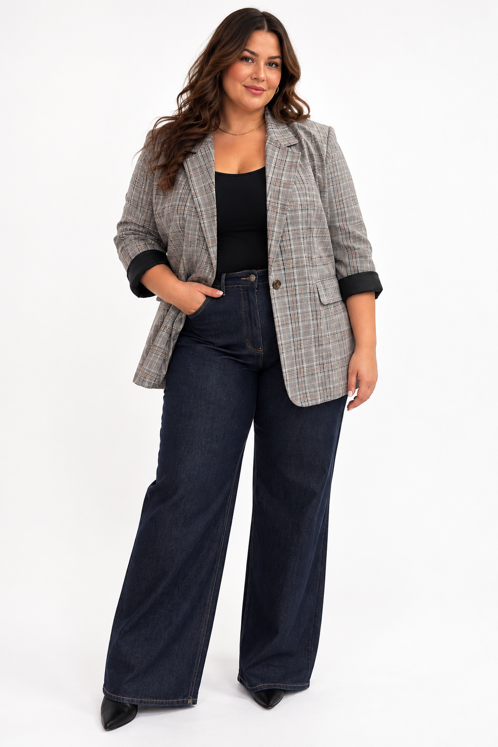 CURVE Plaid Blazer