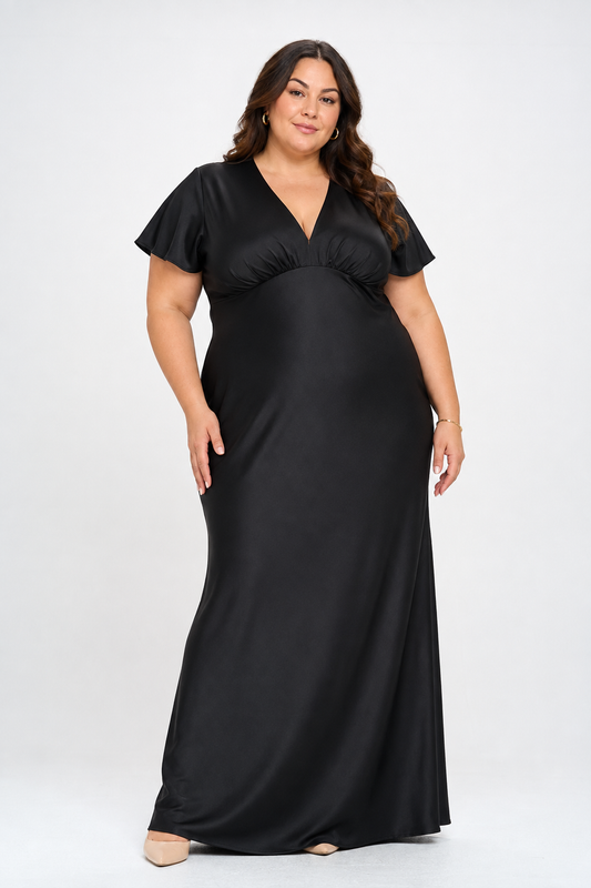 Satin Maxi Dress (S-3X)