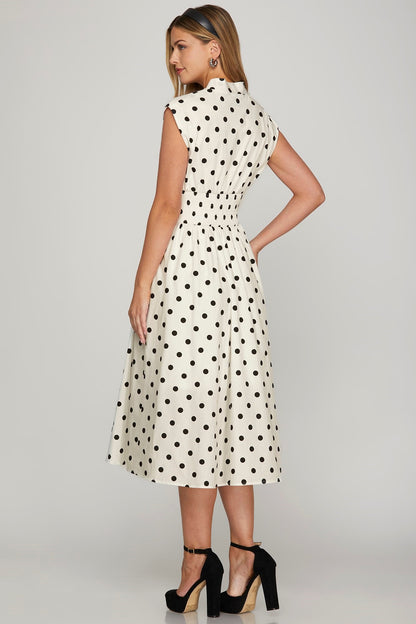 Polka Dot Midi Dress (S-2X)
