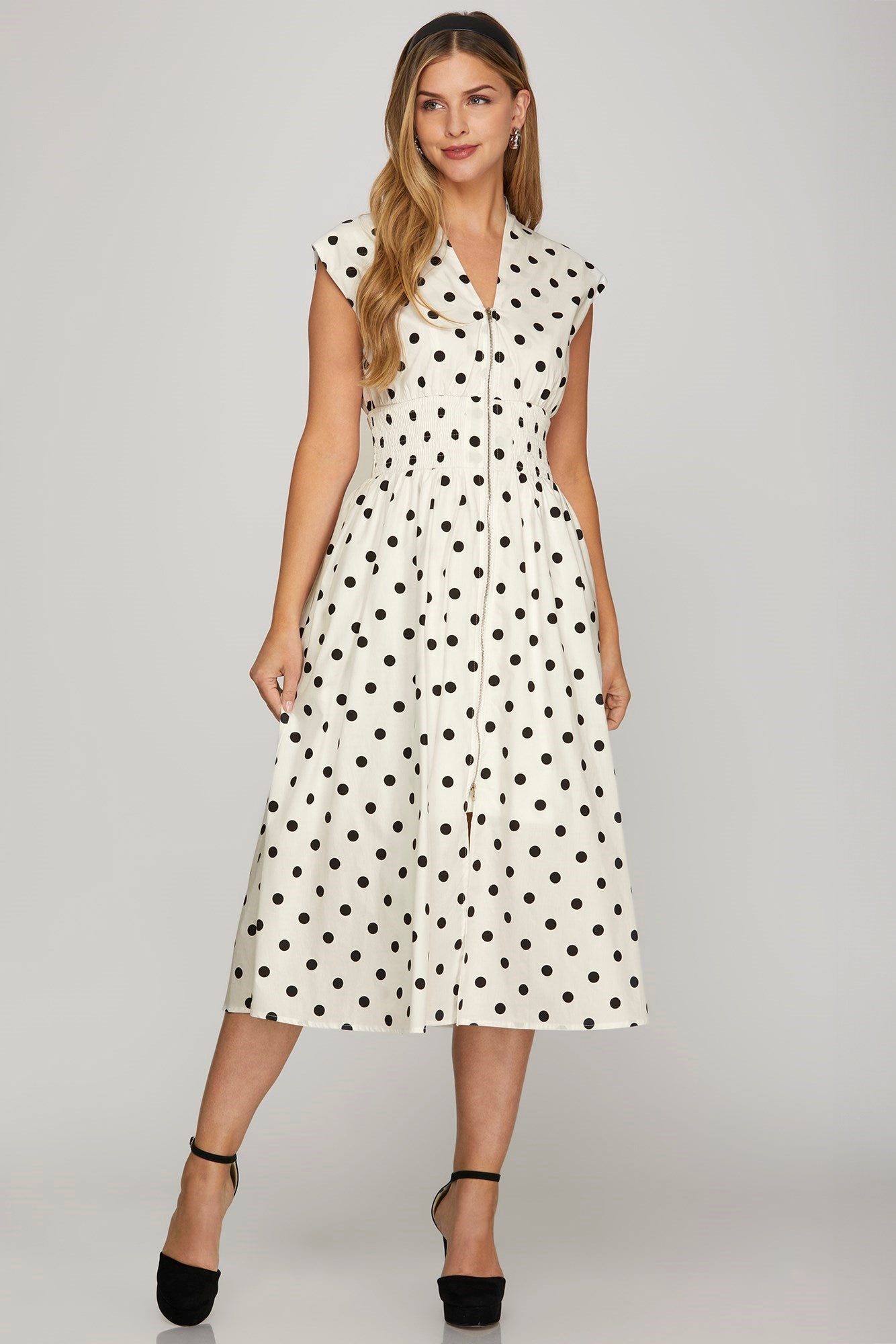 Polka Dot Midi Dress (S-2X)