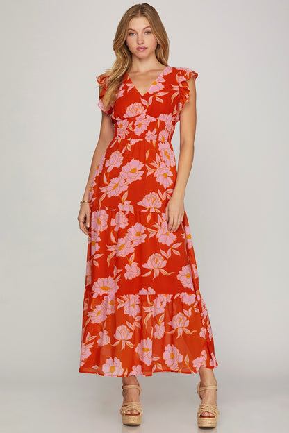 Poppi Floral Midi Dress (S-2X)