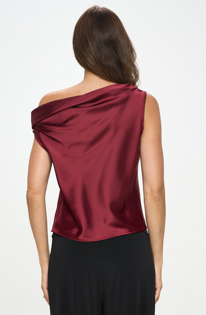 RED SILK TOP DATE NIGHT TOP WINNIPEG