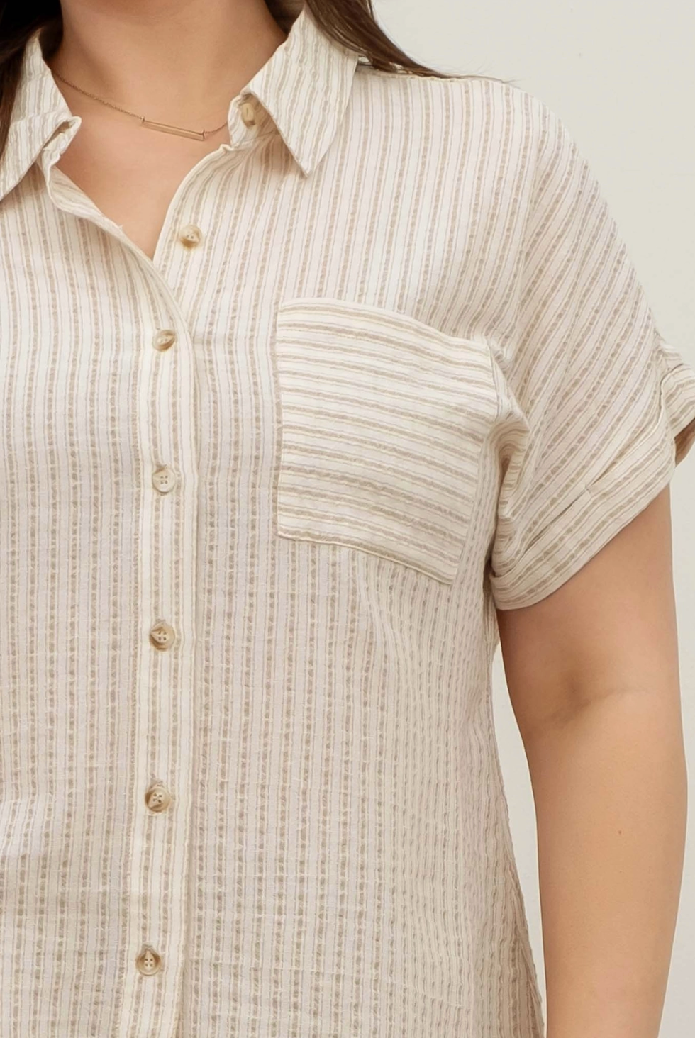 CURVE Linen Stripe Top