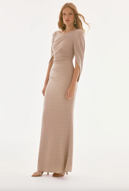 Shimmer Draped Back Gown (size 6-22)