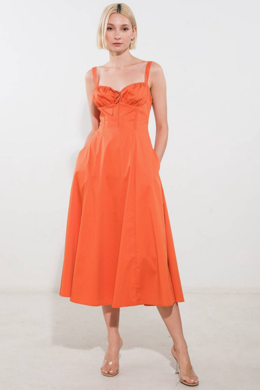 Bustier Fit & Flare Midi Dress