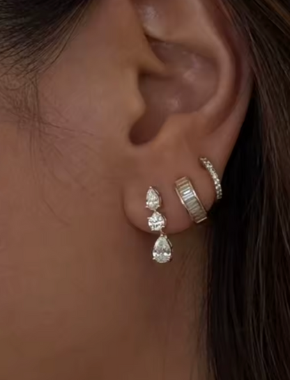 Three Stone Drop Earring