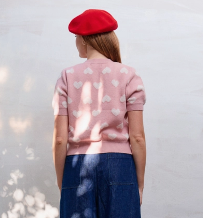 Heart SS Cardigan (S-3X)