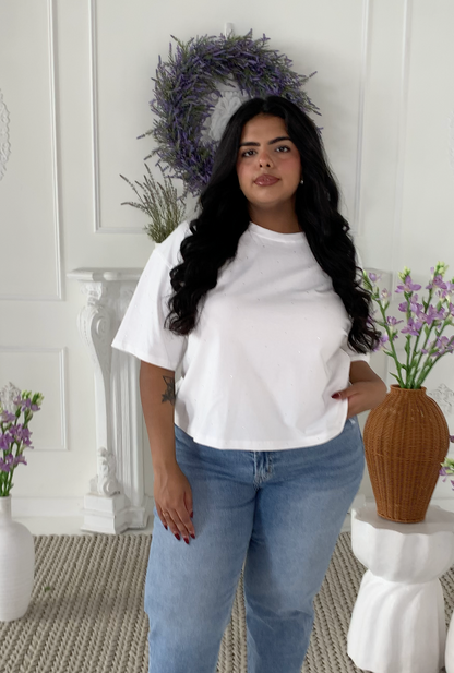 BRUNETTE Crystal Boxy Tee