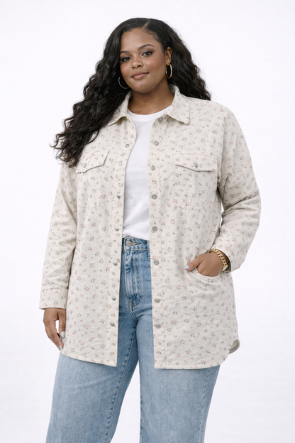 Brunette the label shania floral jacket 
Plus size spring jacket
Plus size winnipeg