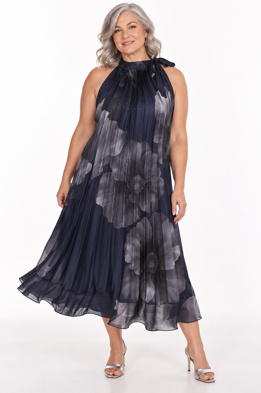CURVE Pleated Floral Maxi