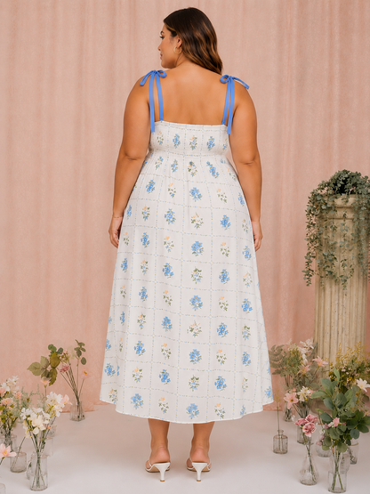 CURVE Picnic Print Midi Dress
