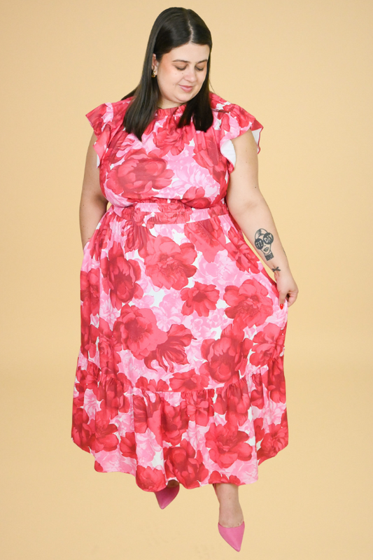 Poppie Floral Midi Dress (S-3X)