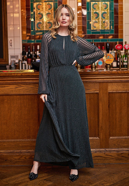 Lurex Keyhole Maxi Dress