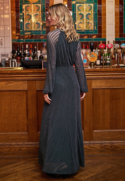 Lurex Keyhole Maxi Dress