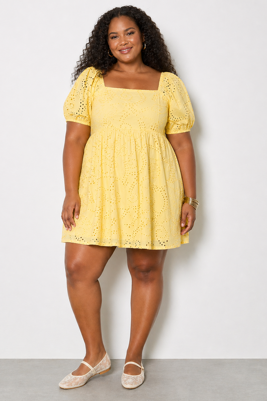 Eyelet Mini Dress (XS-XXL)