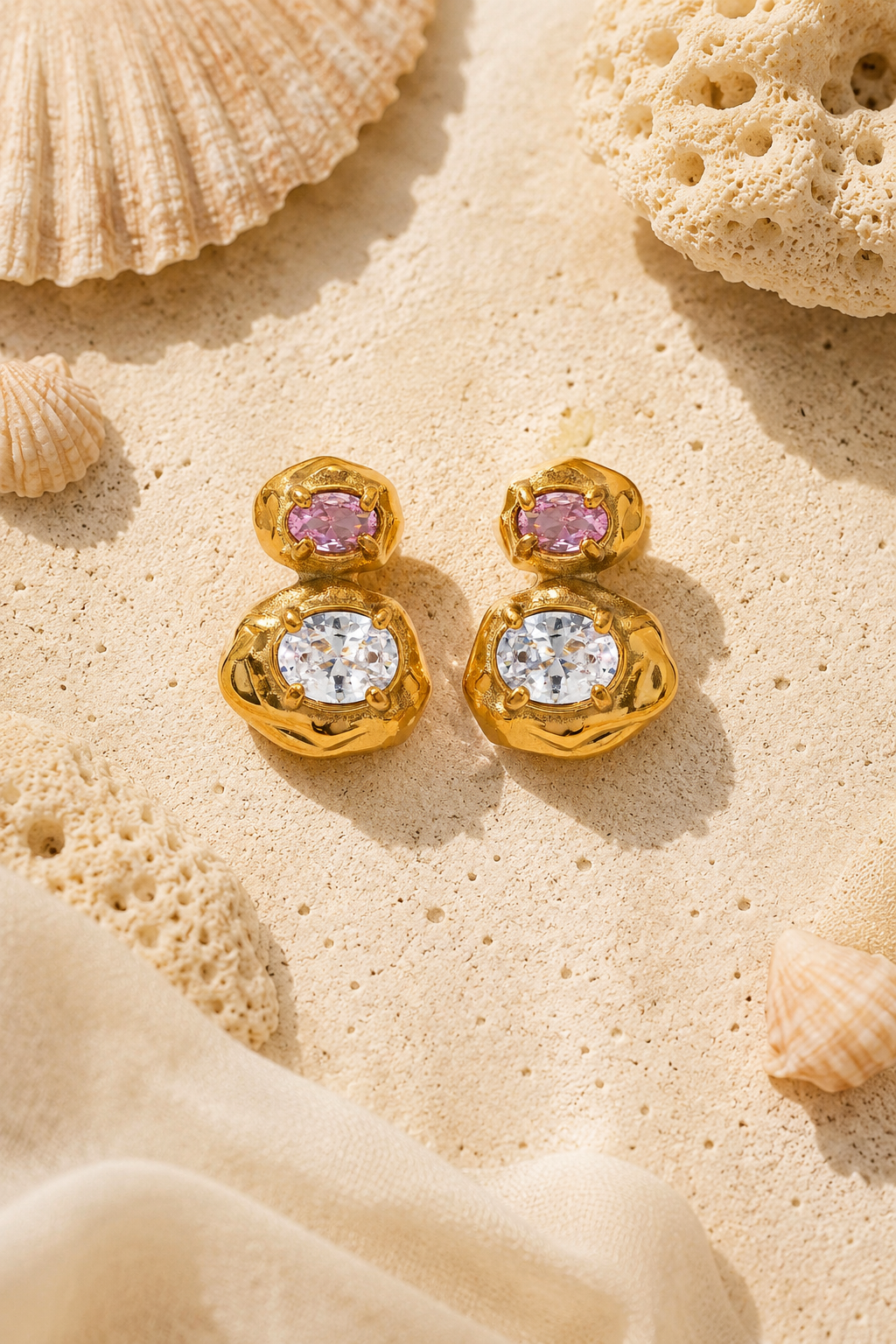 Two Tone Zircon Earring