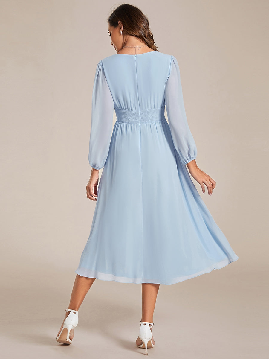 everypretty Baby blue chiffon dress with sleeves 