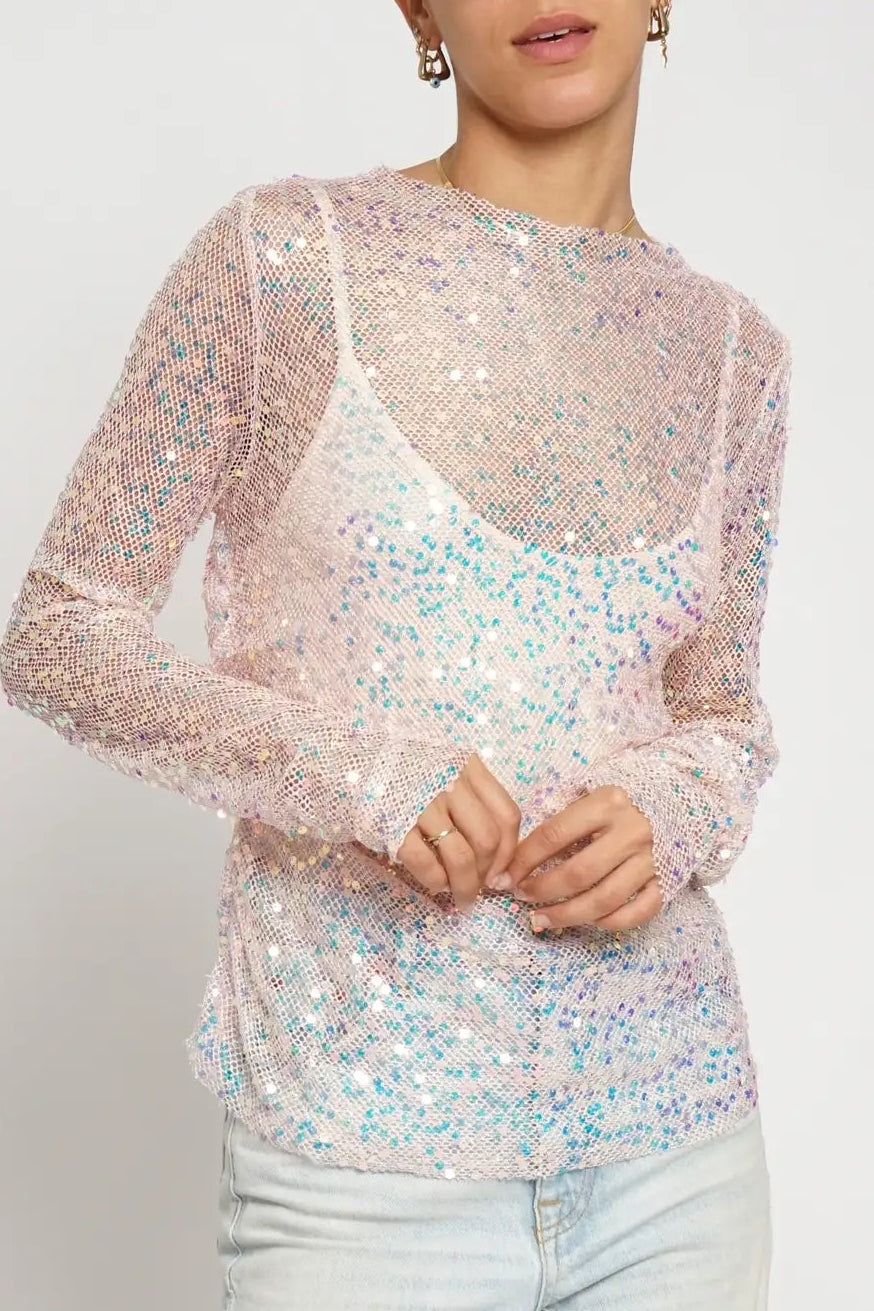 Sequin pink sparkle top, holiday top, date night top, party top, Going out top winnipeg