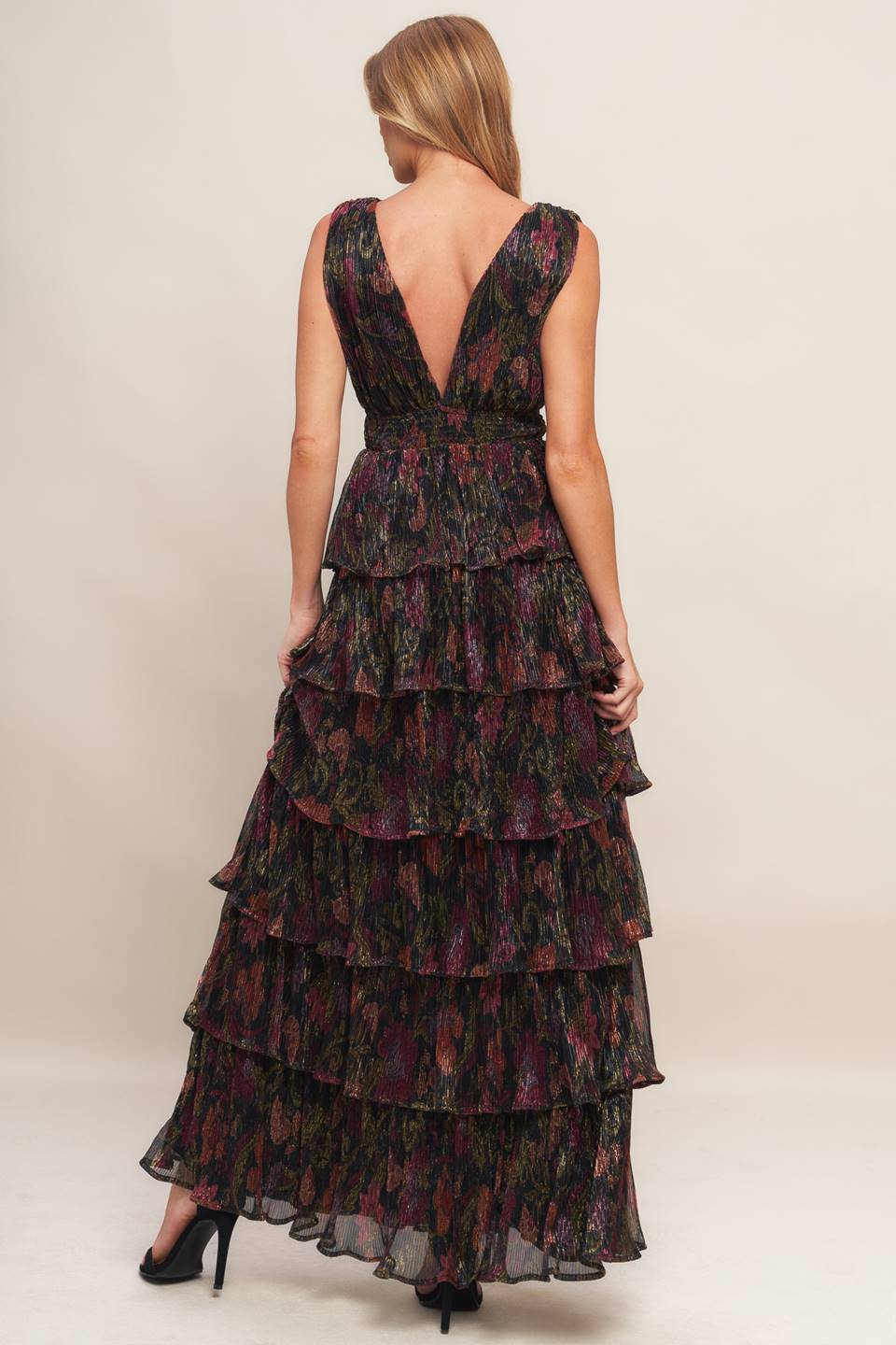 Lurex Tiered Maxi Dress