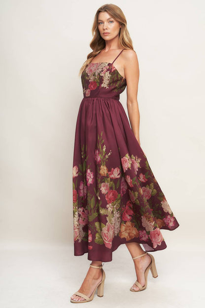 Fall Floral Midi Dress