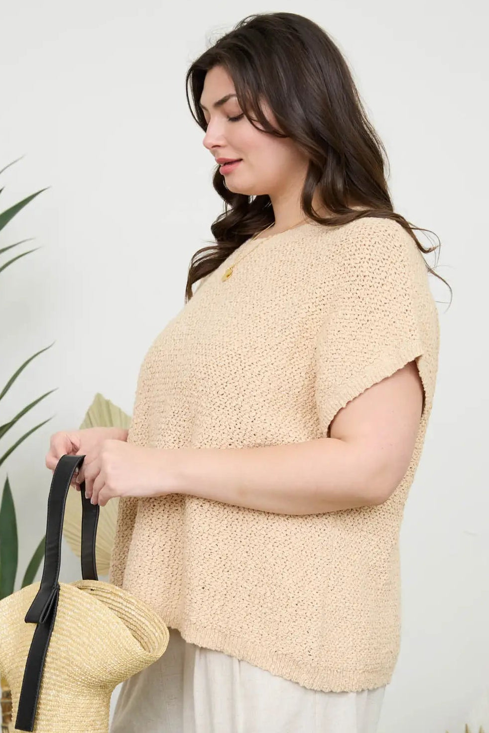 CURVE Textured Knit Crew