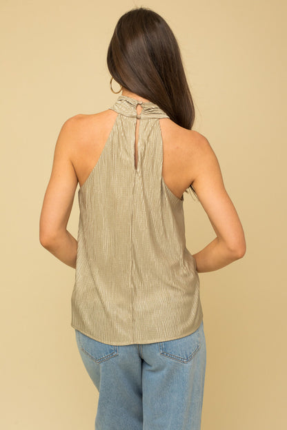 High Neck Textured Top (S-3X)