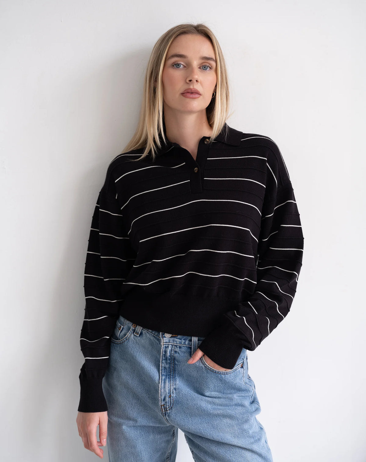 BRUNETTE THE LABEL Knit Polo (XS-3X)