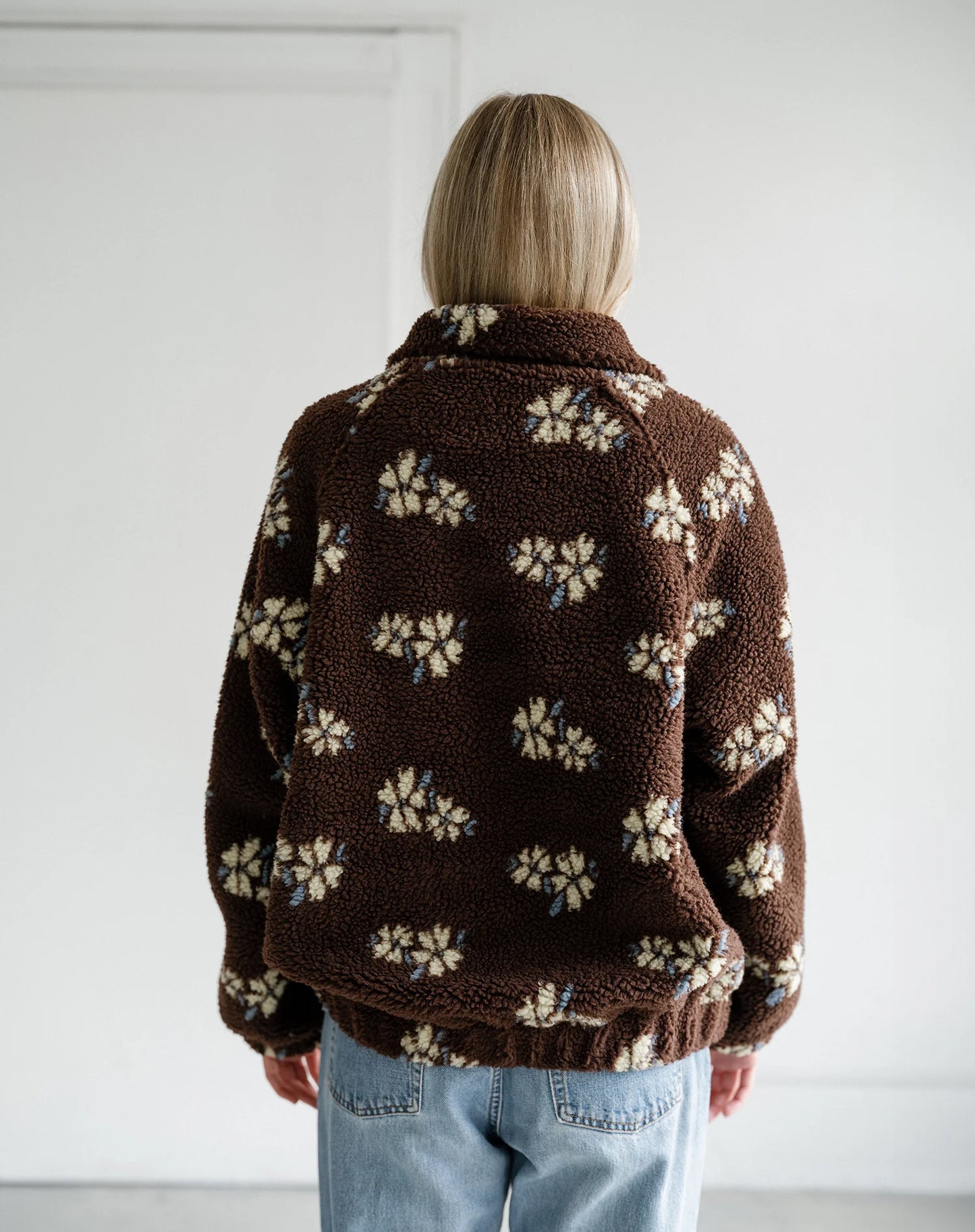 BRUNETTE THE LABEL Floral Sherpa Jacket (XS-2X)