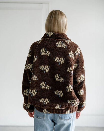 BRUNETTE THE LABEL Floral Sherpa Jacket (XS-2X)