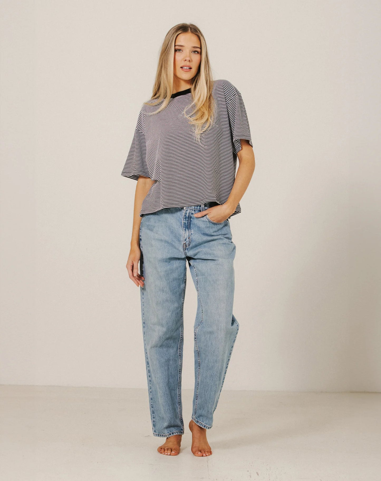 Brunette Striped Boxy Tee (XS-3X)