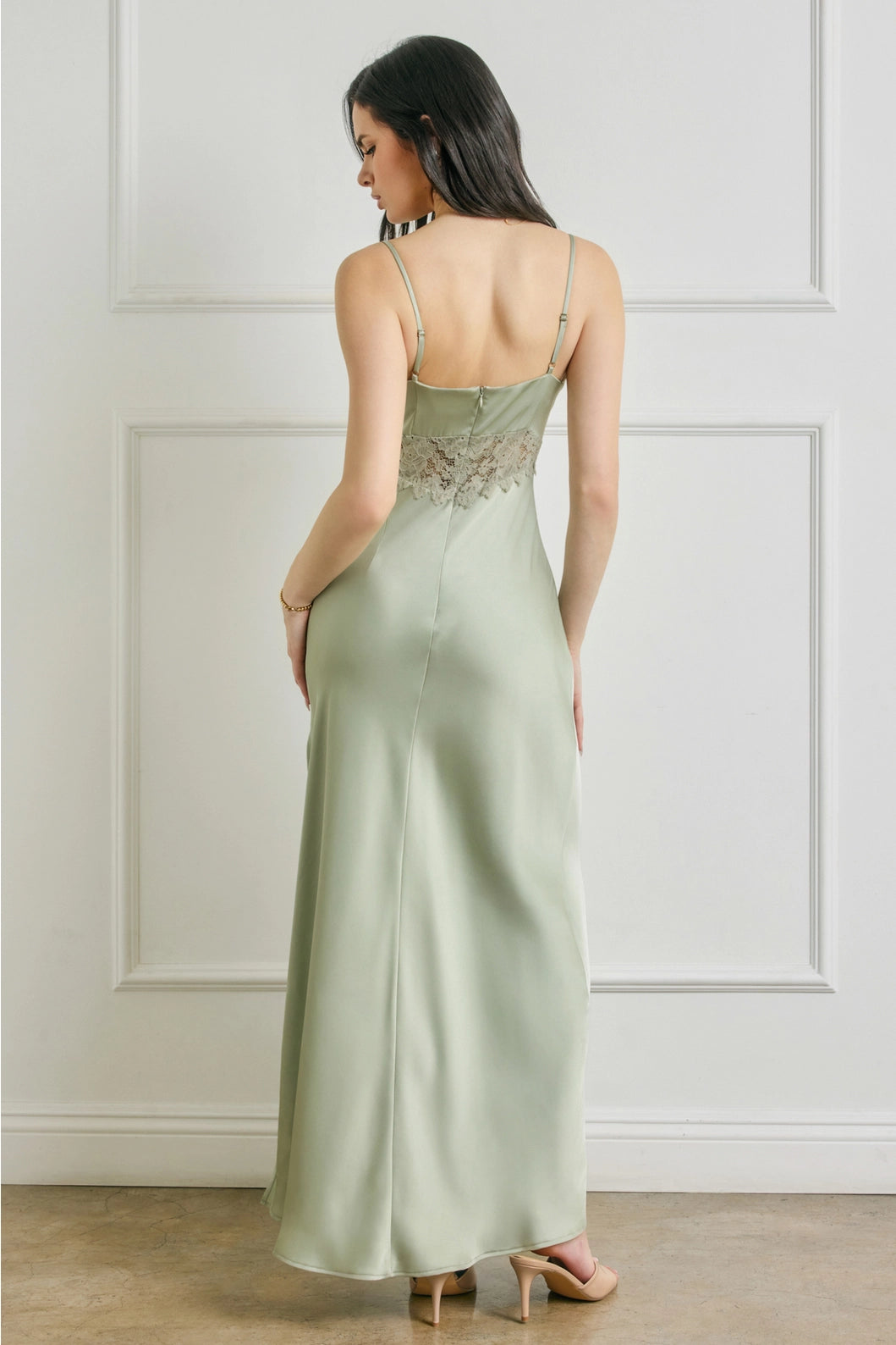 Lace Insert Slip Dress