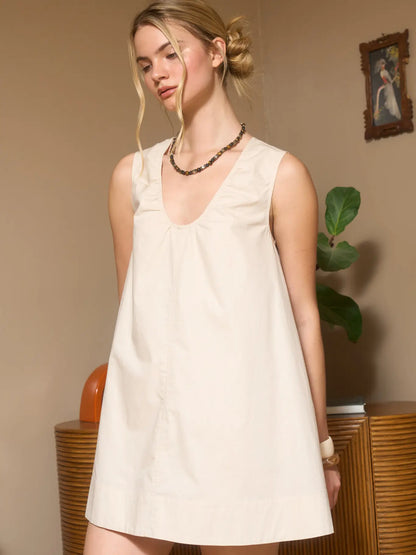 Gathered Neck Swing Dress