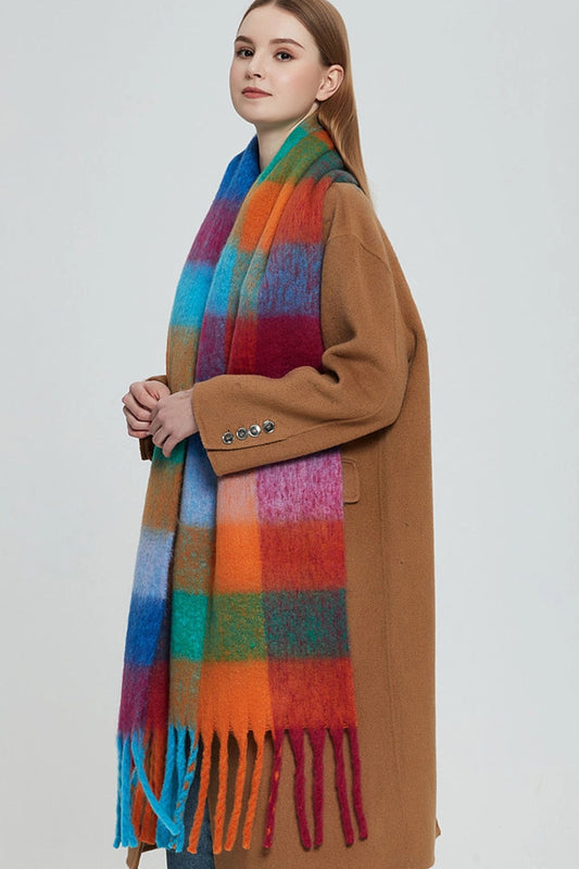 Rainbow Plaid Scarf