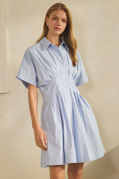 Striped Poplin Mini Dress (S-3X)
