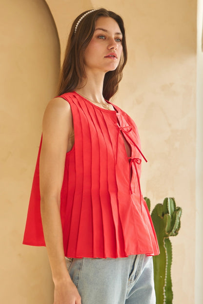 Poplin Pleated Top (S-3X)