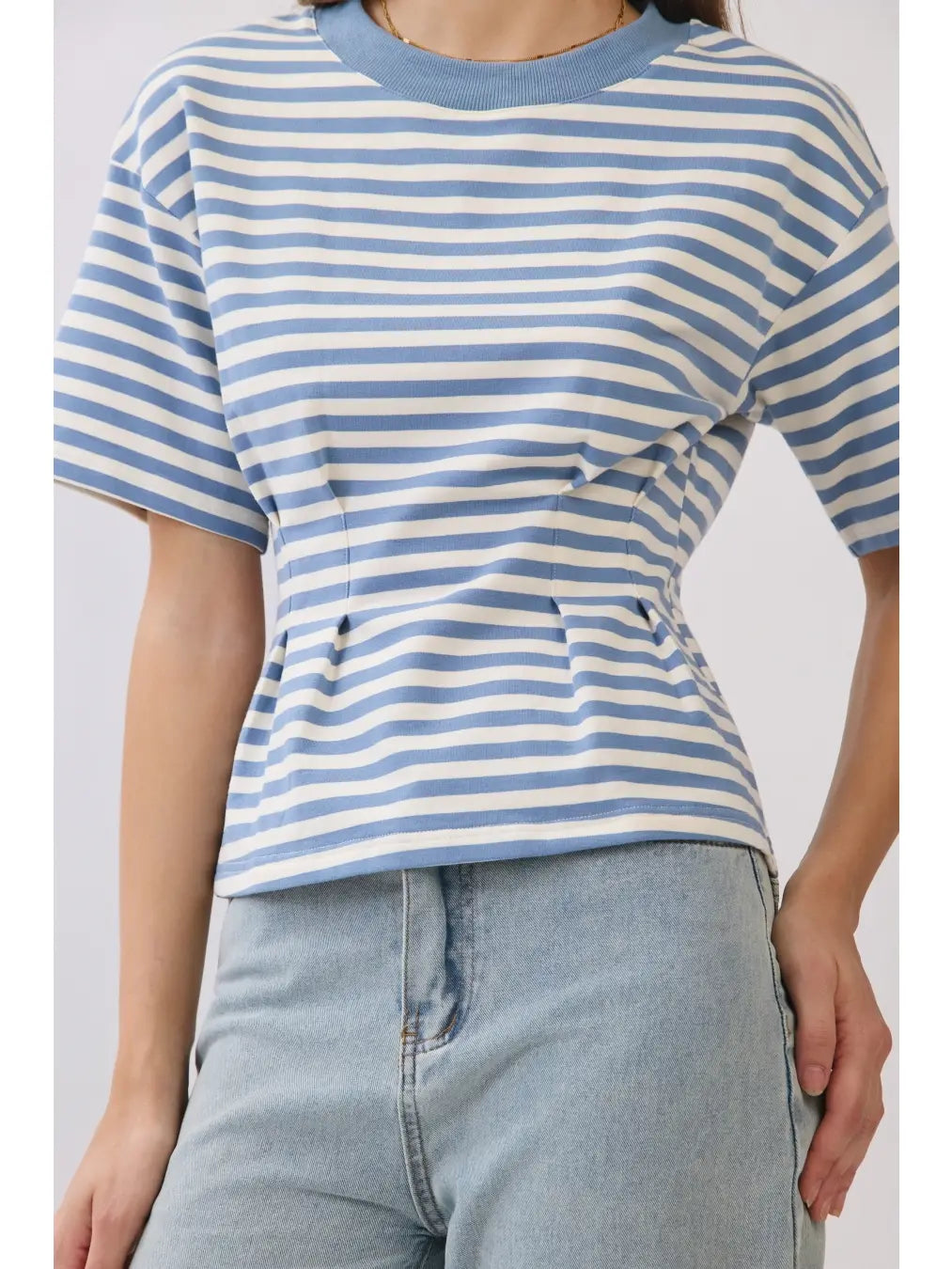 Striped Peplum Tee (S-3X)