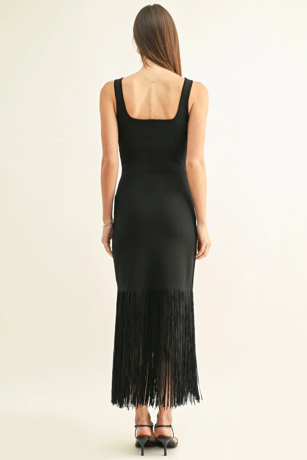 Amani Rhinestone Fringe Maxi