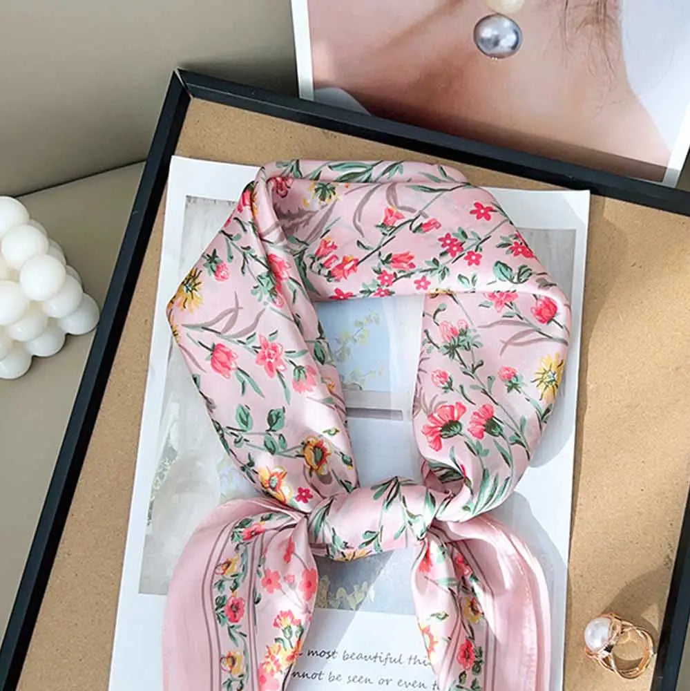 Floral Satin Scarf (2 colors)