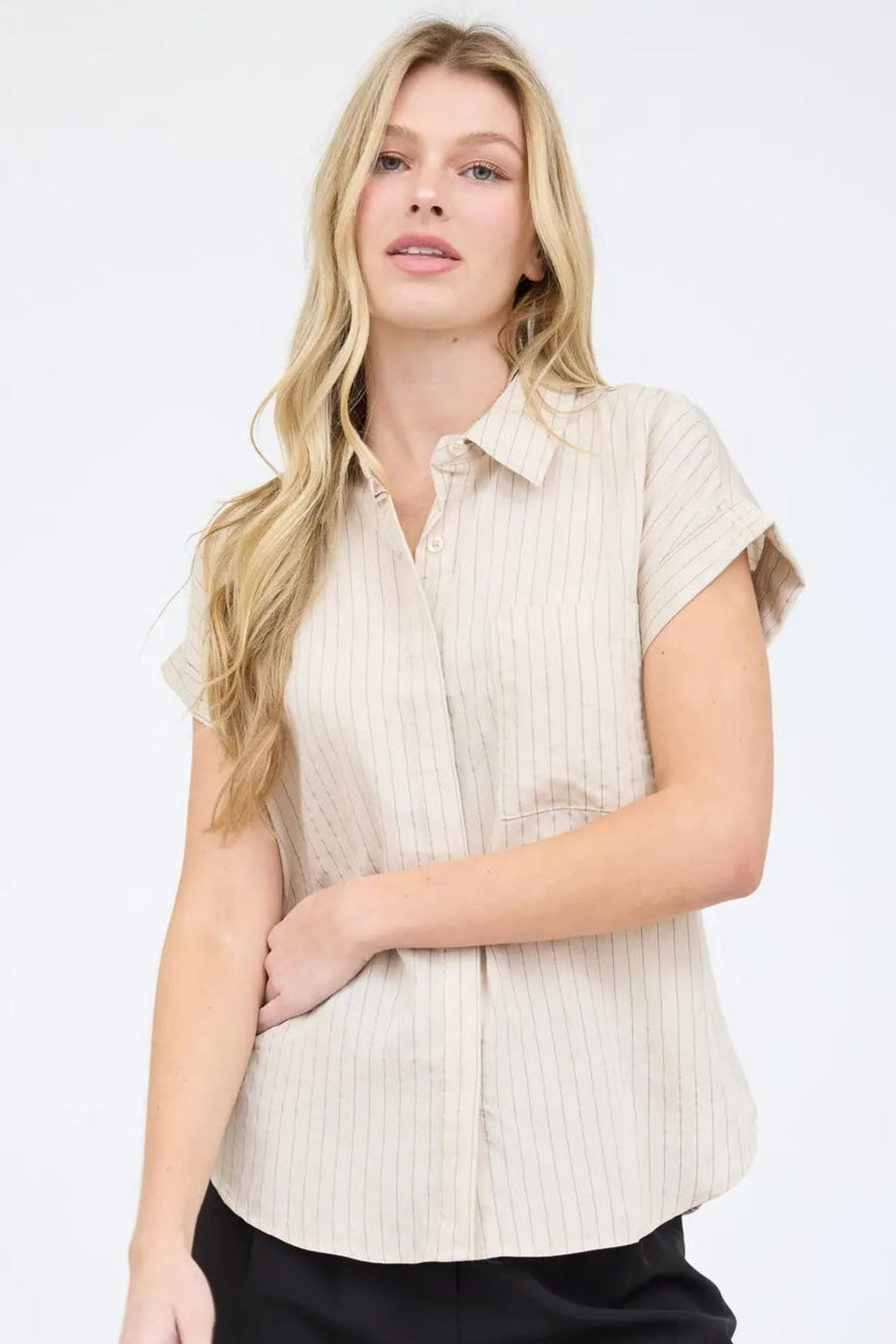 Striped Lightweight Button Up (S-XXXL)