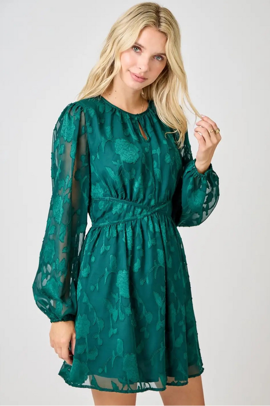 Botanical Whipser Mini Dress (S-3X)