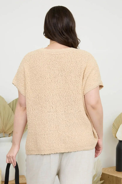 CURVE Textured Knit Crew