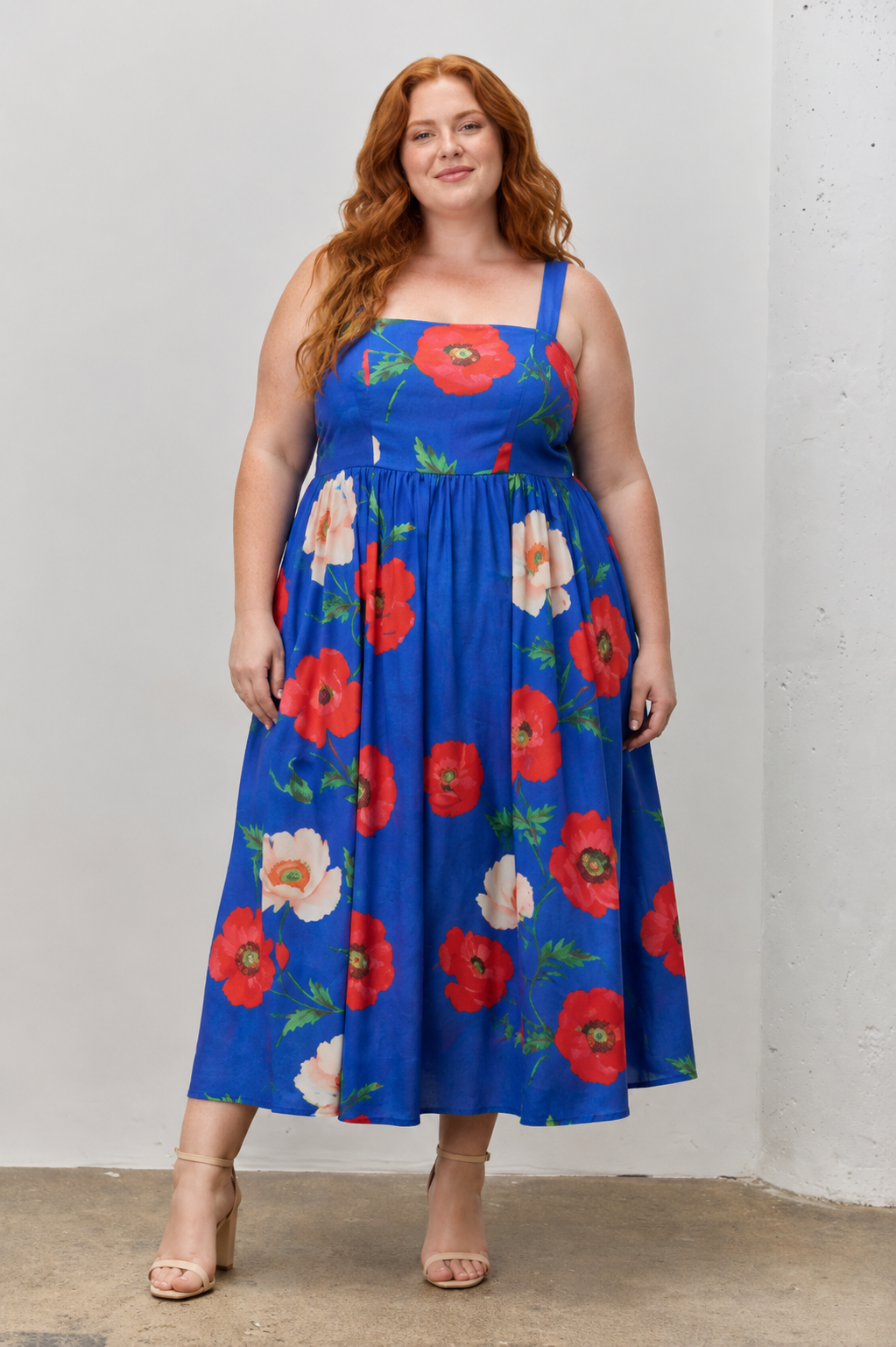 CURVE Floral Midi Dress